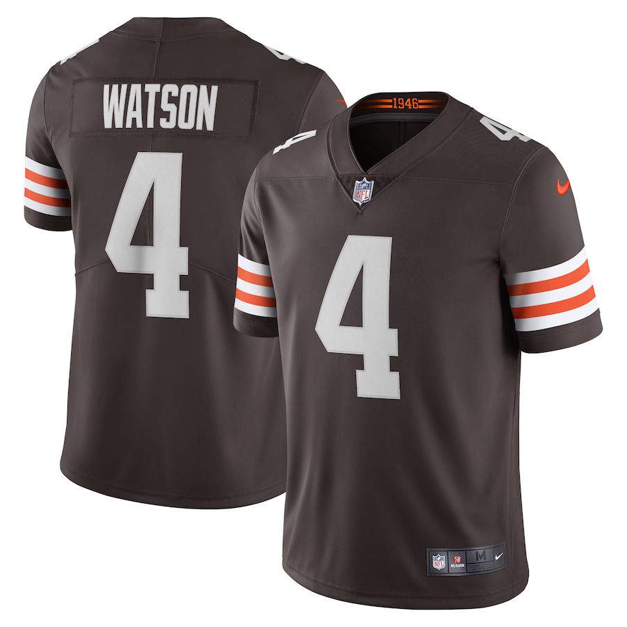 Men Cleveland Browns #4 Deshaun Watson Nike Brown Vapor Limited NFL Jersey